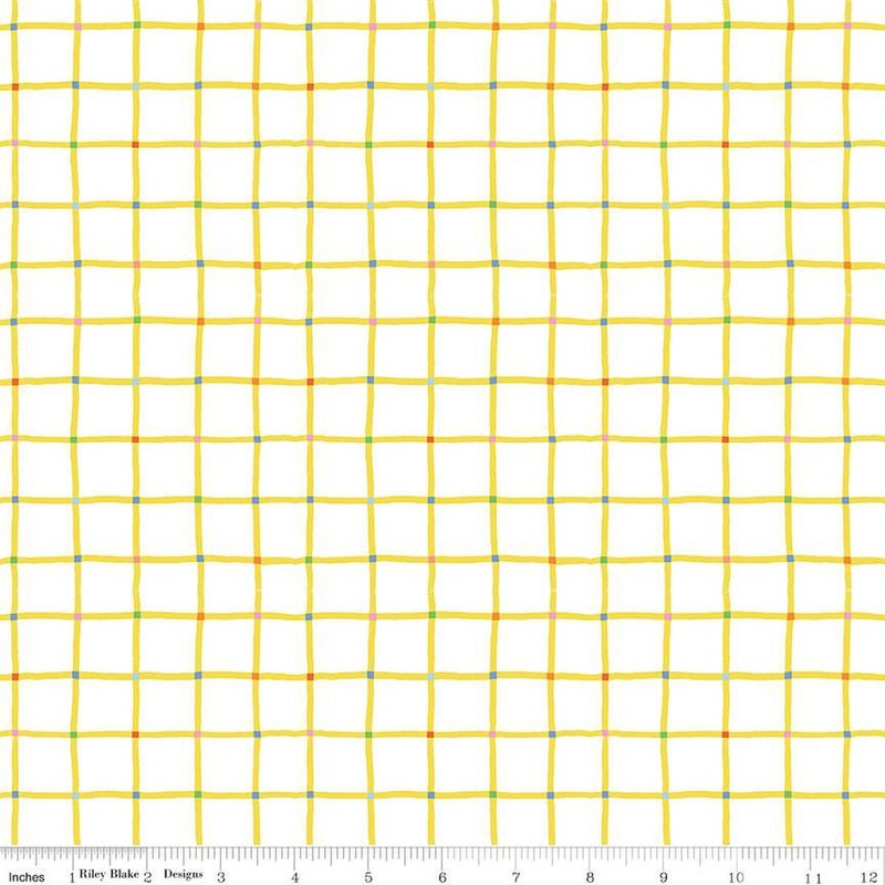 100 Aker Woods:  Picnic Plaid in White Yardage