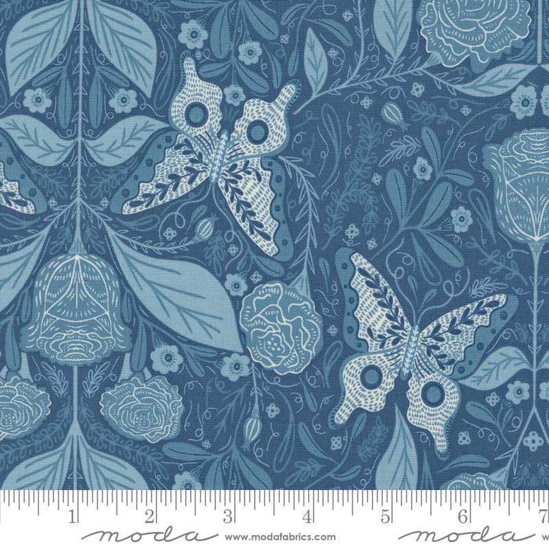 Woodland Wonder: Vintage Butterfly in Sky Yardage