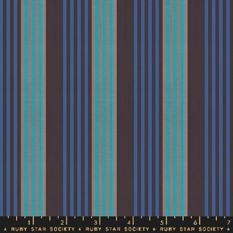 Warp & Weft Lucky: Ribbon Stripe in Soft Black Yardage