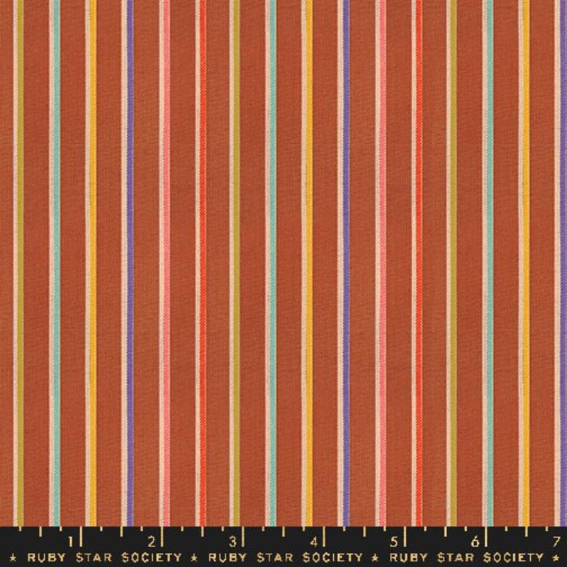 Warp & Weft Lucky: Sketch Stripe in Maple Yardage