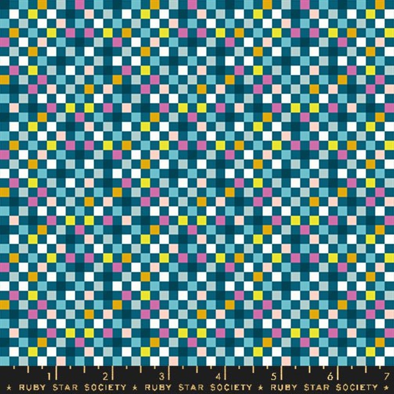 Washi Plus: Checkmate Checks in Teal Yardage