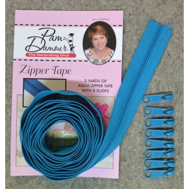 Zipper Tape by the Yard Aqua