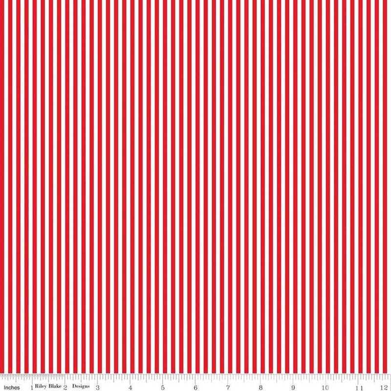 1/8″ Stripe: Red Yardage