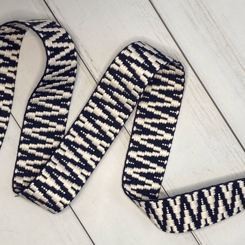 Zig Zag Webbing: Navy & Natural