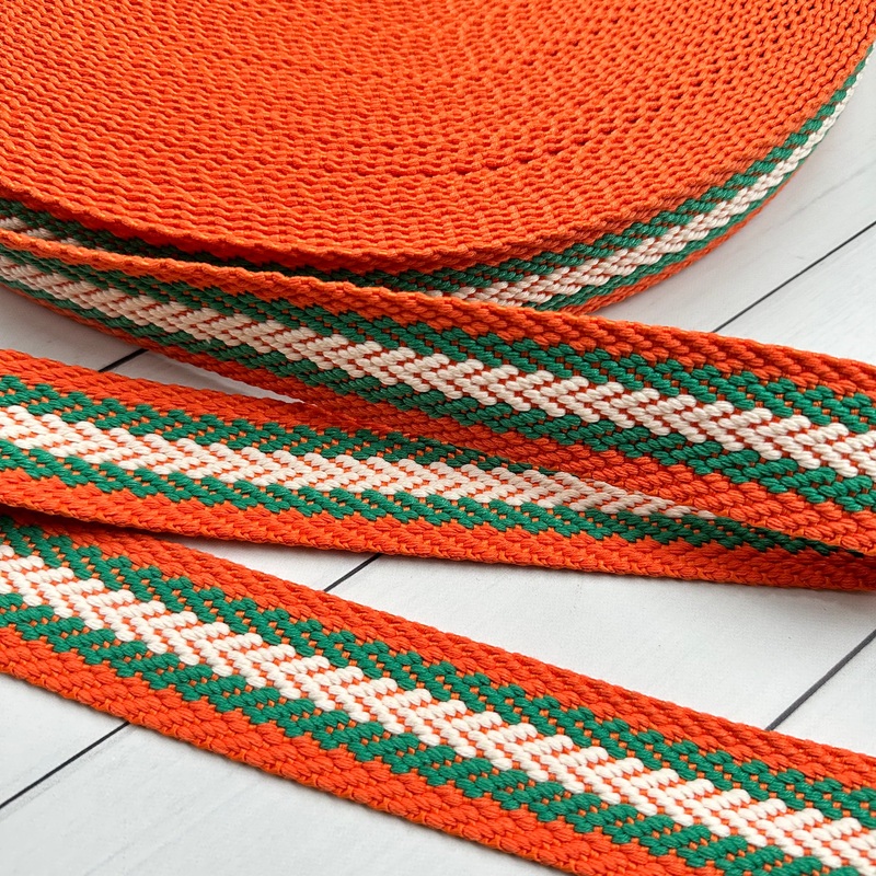 Webbing: Woven in Orange & Teal