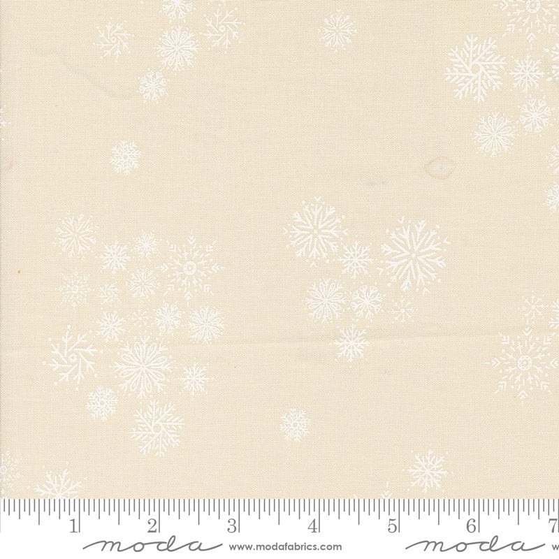 Wonderland: Snowflake in Natural and White Yardage