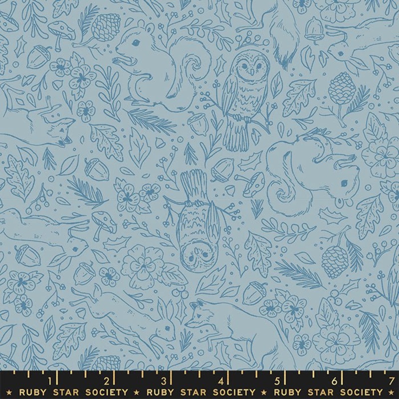 Winterglow: Fauna in Kim Blue **ALMOST GONE** Fat Quarter