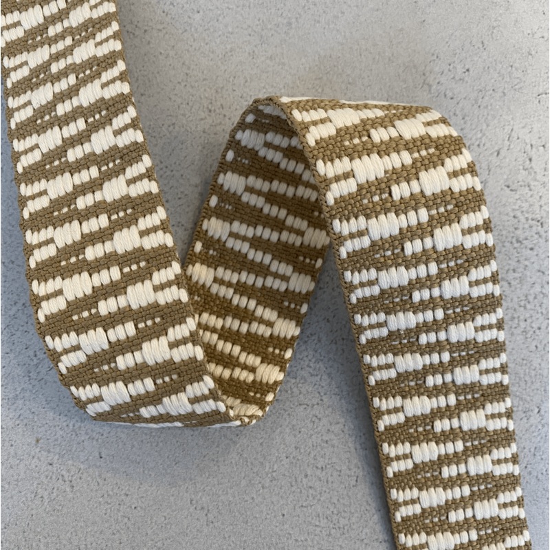 Zig Zag Webbing: Natural & Tan