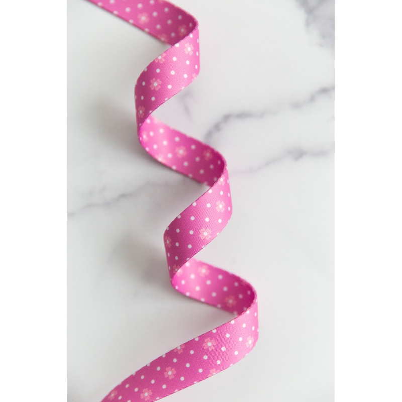 Wholesale: Color Pop Webbing: Dot Dot Bloom in Berry 1″ wide 25 yard spool