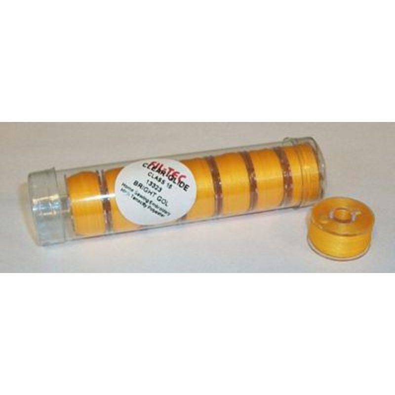 Fil-Tec Clear Glide Tube Bright Gold Class 15 Prewound Bobbin Tube