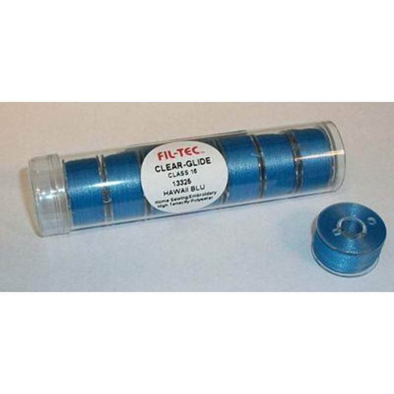 Fil-Tec Clear Glide Tube Hawaii Blue Class 15 Prewound Bobbin Tube