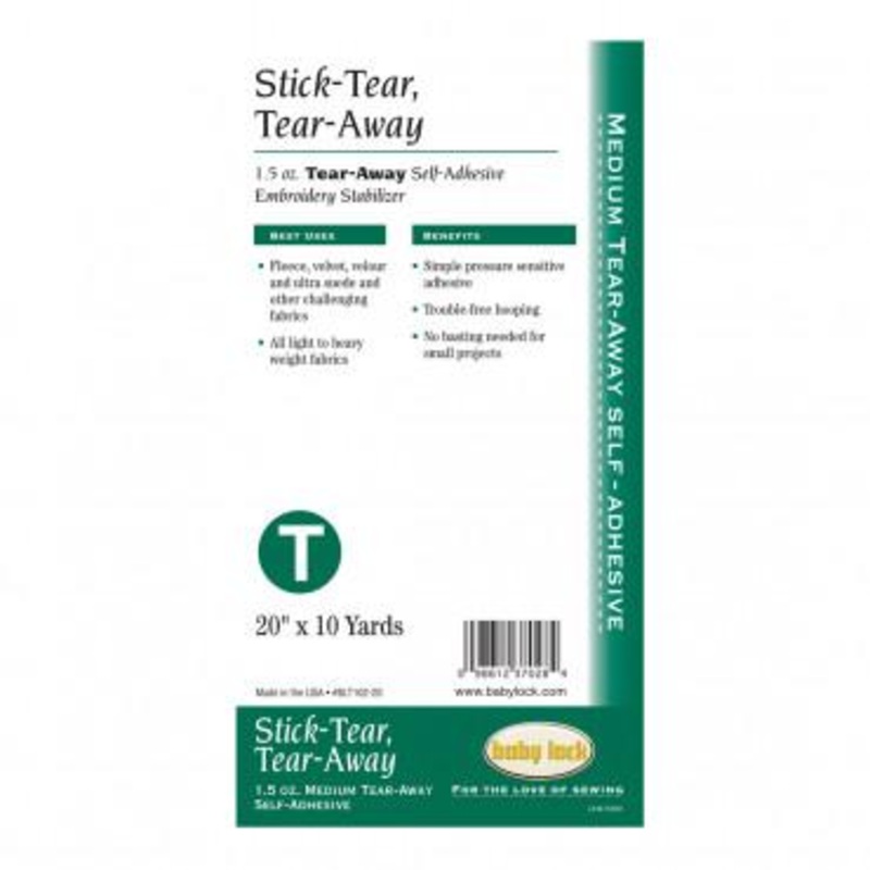 Baby Lock Stick-Tear Tear-Away Pressure Sensitive – BLT102-20