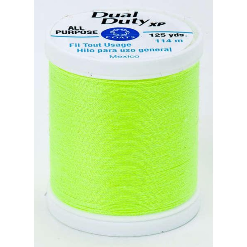Coats Dual Duty XP Polyester Thread 125yds Neon Bright Yellow – S9009271