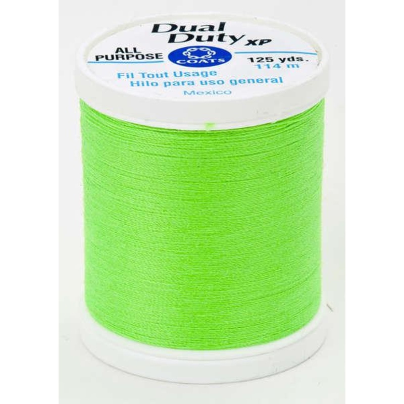Coats Dual Duty XP Polyester Thread 125yds Neon Green – S9009265