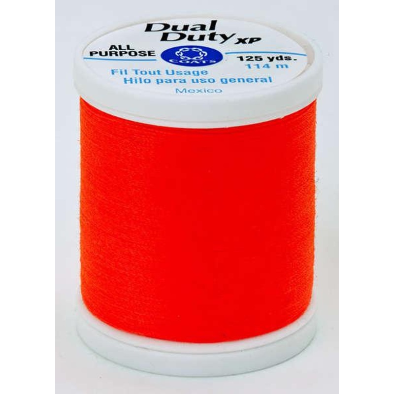 Coats Dual Duty XP Polyester Thread 125yds Neon Orange – S9009278