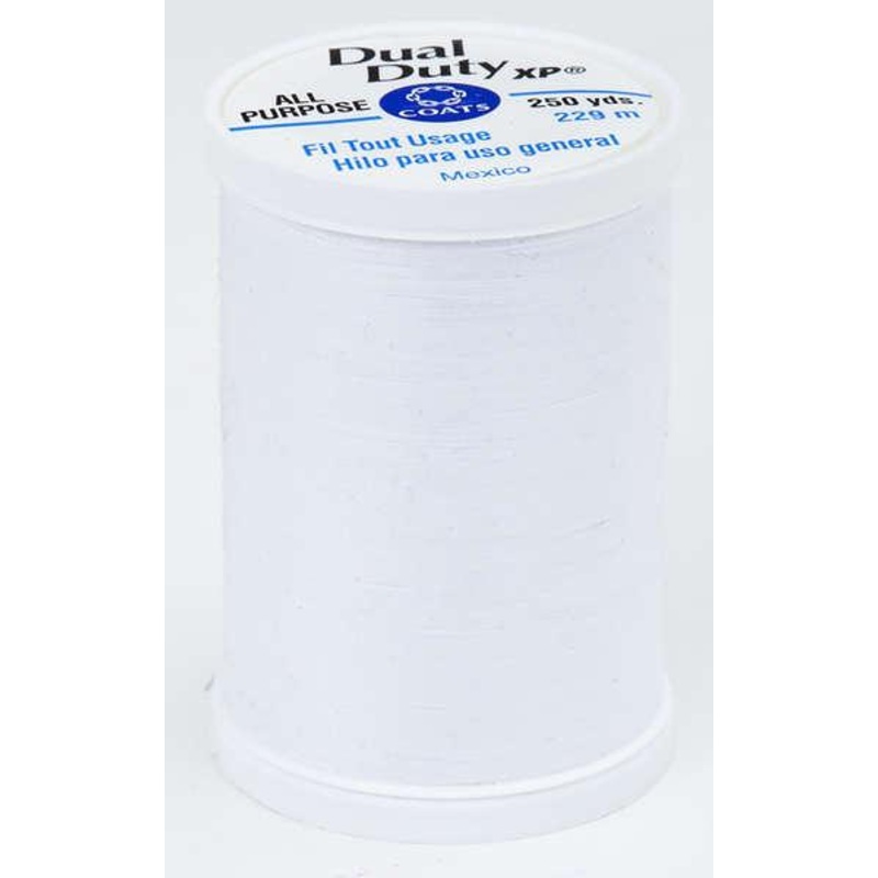 Coats Dual Duty XP Polyester Thread 250yds White – S9100100