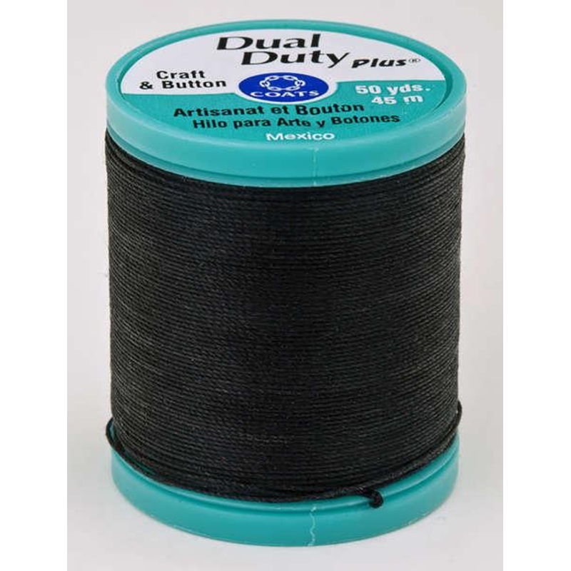 Dual Duty Plus Button and Carpet Thread 50yds 10wt  Black – S9200900