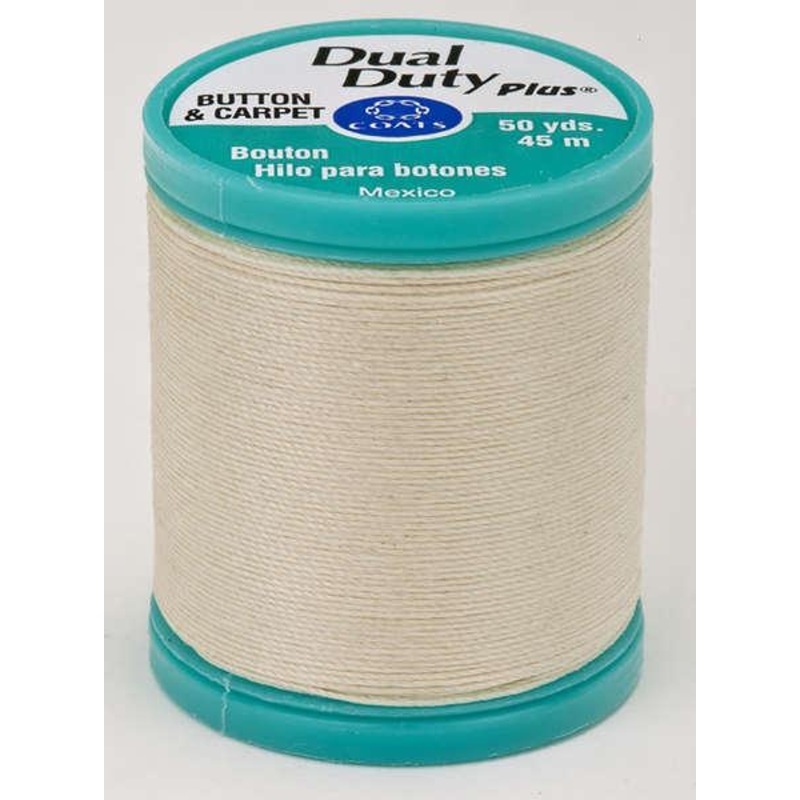Dual Duty Plus Button and Carpet Thread 50yds 10wt  Cream – S9208020