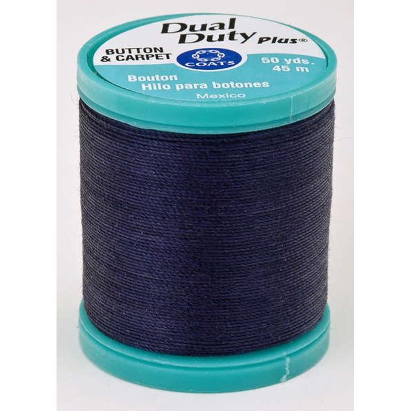 Dual Duty Plus Button and Carpet Thread 50yds 10wt  Navy – S9204900