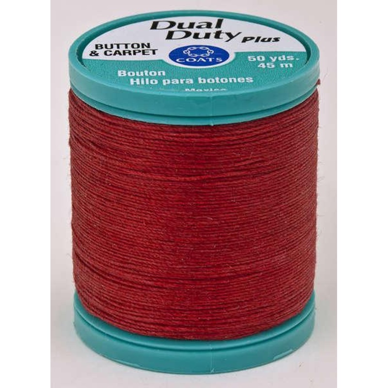 Dual Duty Plus Button and Carpet Thread 50yds 10wt  Red – S9202250