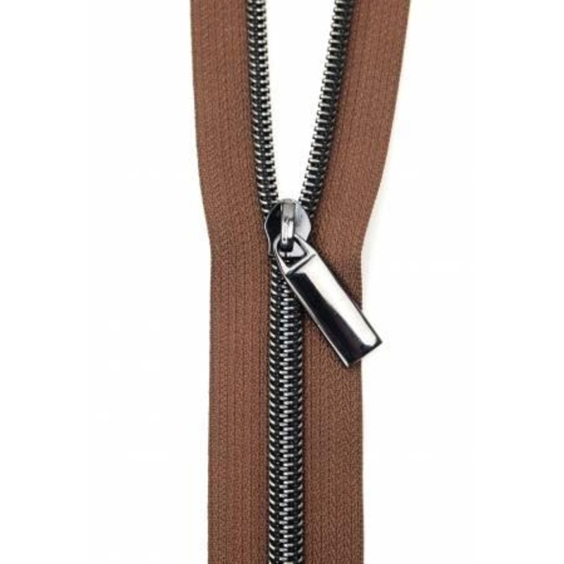Zippers by The Yard-Brown/Gunmetal #5  ZBY5C35