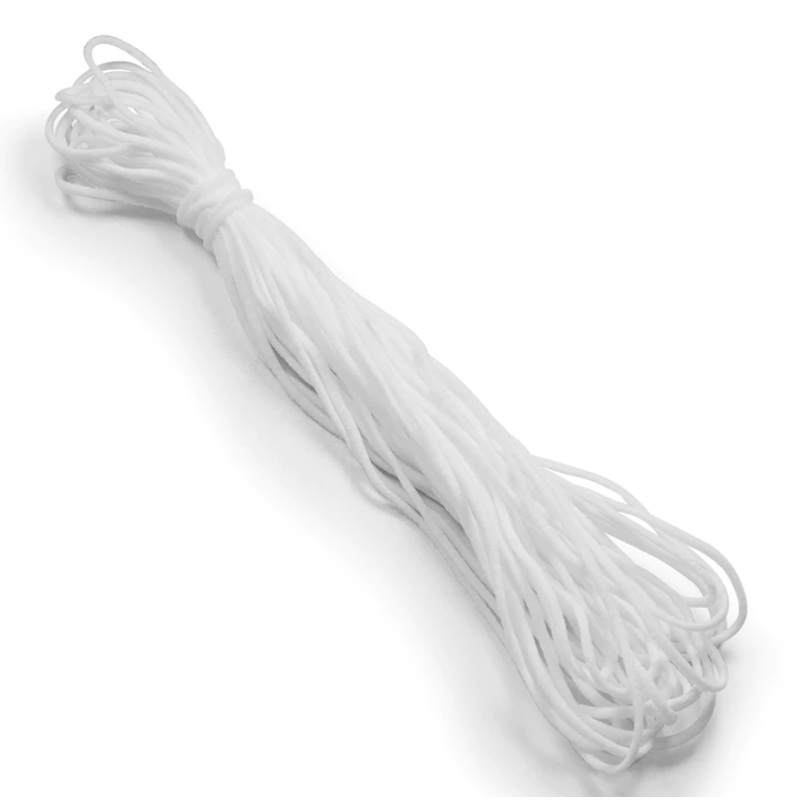 1/8″ Soft Knit Elastic Cord 10yd Pk-White EL106WH