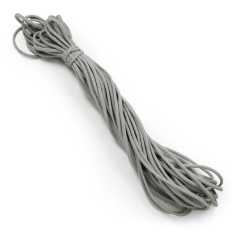 1/8″ Soft Knit Elastic Cord 10 yd Pk-Grey EL106GY