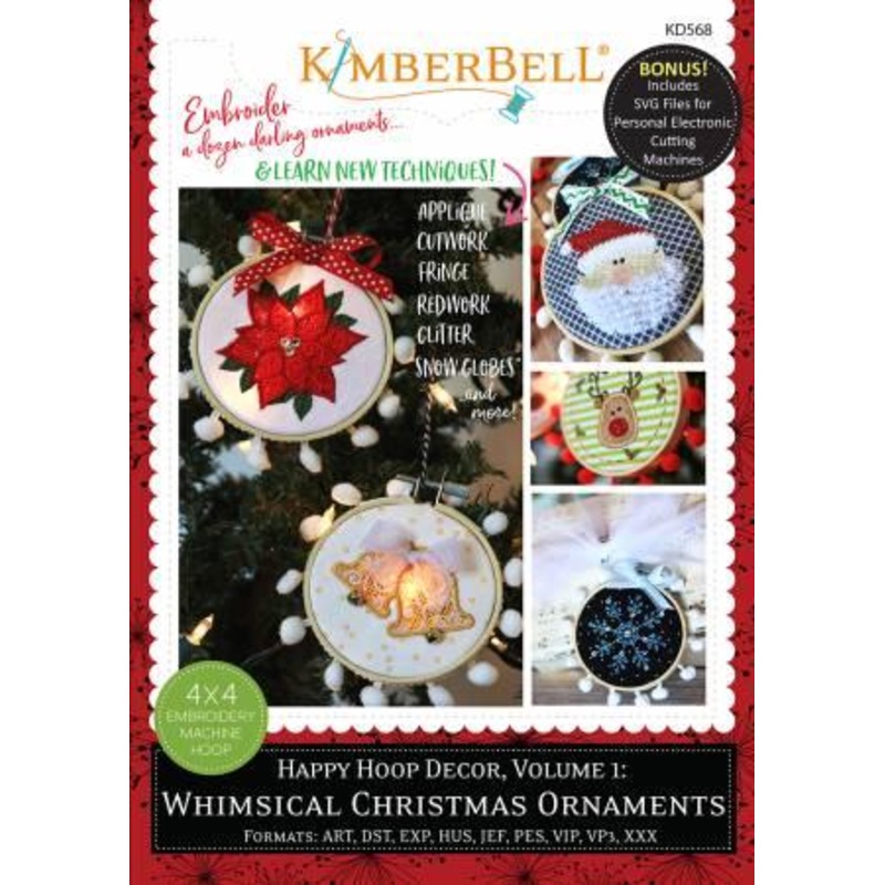 Kimberbell-Happy Hoop Decor Whimsical Christmas Ornaments KD568