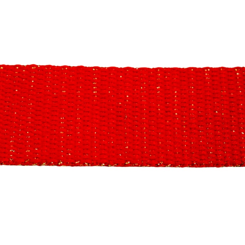 1 1/4″ Metallic Webbing-Red/Gold 114-30-008