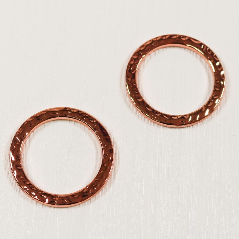 1″ Flat Rings 2 pk-Rose Gold Textured
