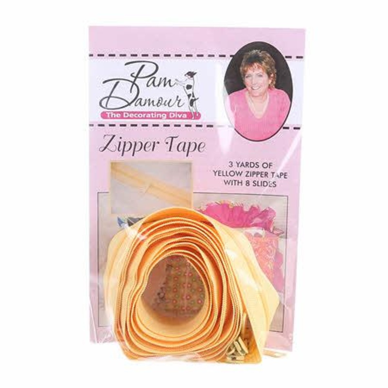 3 yards of Reversible Coil Zipper Tape with 8 Slides Yellow – ENR-Y