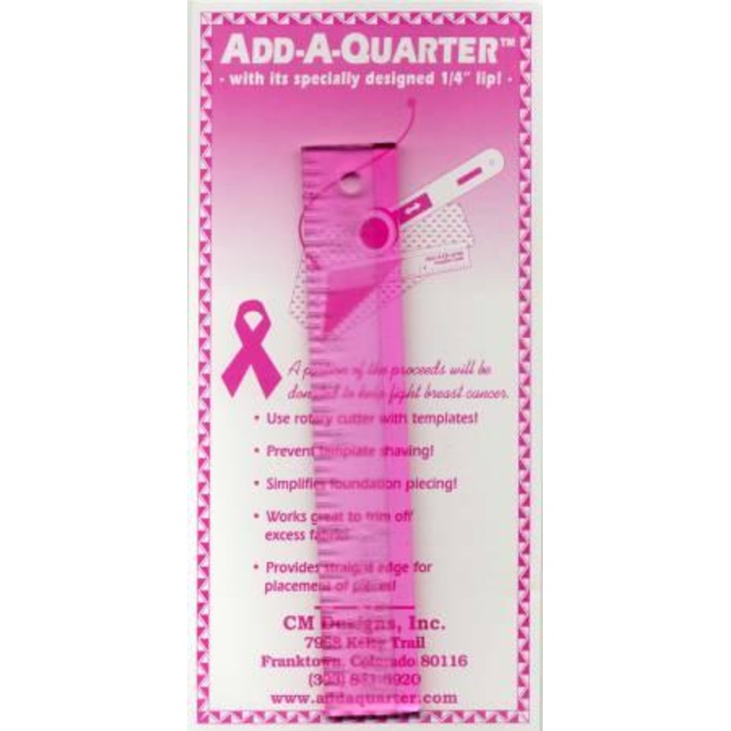 Add A-Quarter Ruler 1in x 6in Pink For Breast Cancer Awareness – CM06-PNK