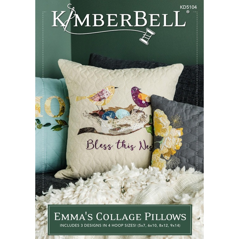 Emma’s Collage Pillows Machine Embroidery Design CD KD5104