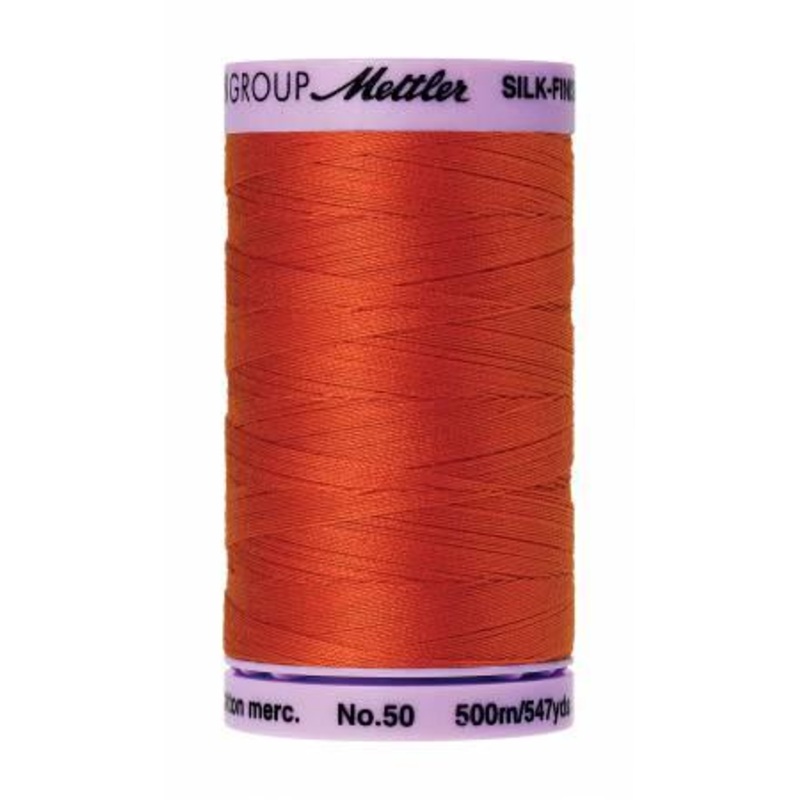Silk-Finish Paprika50wt 500M Solid Cotton Thread