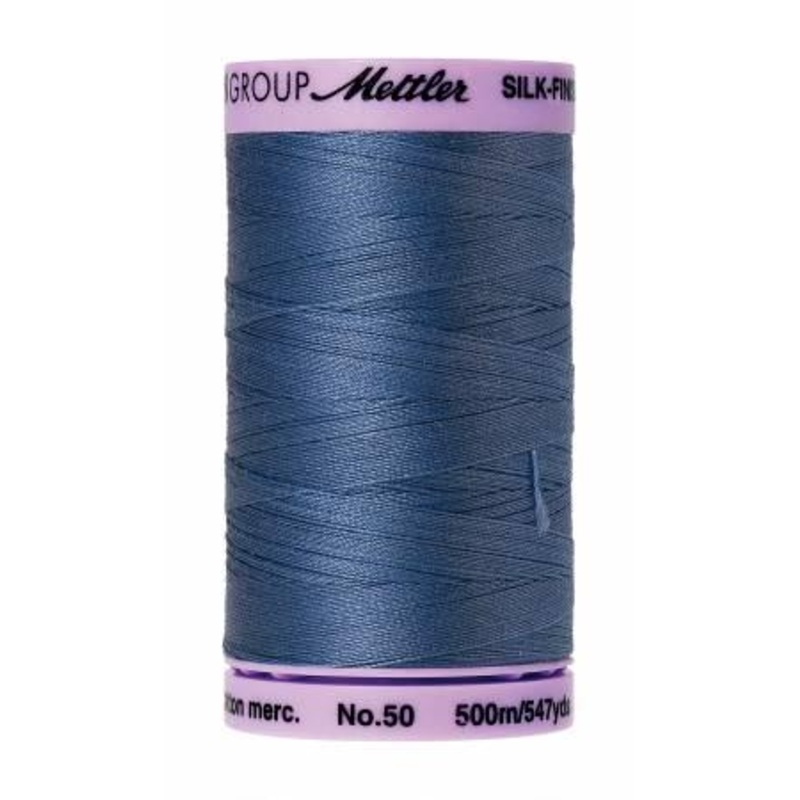 Silk-Finish Smoky Blue50wt 500M Solid Cotton Thread