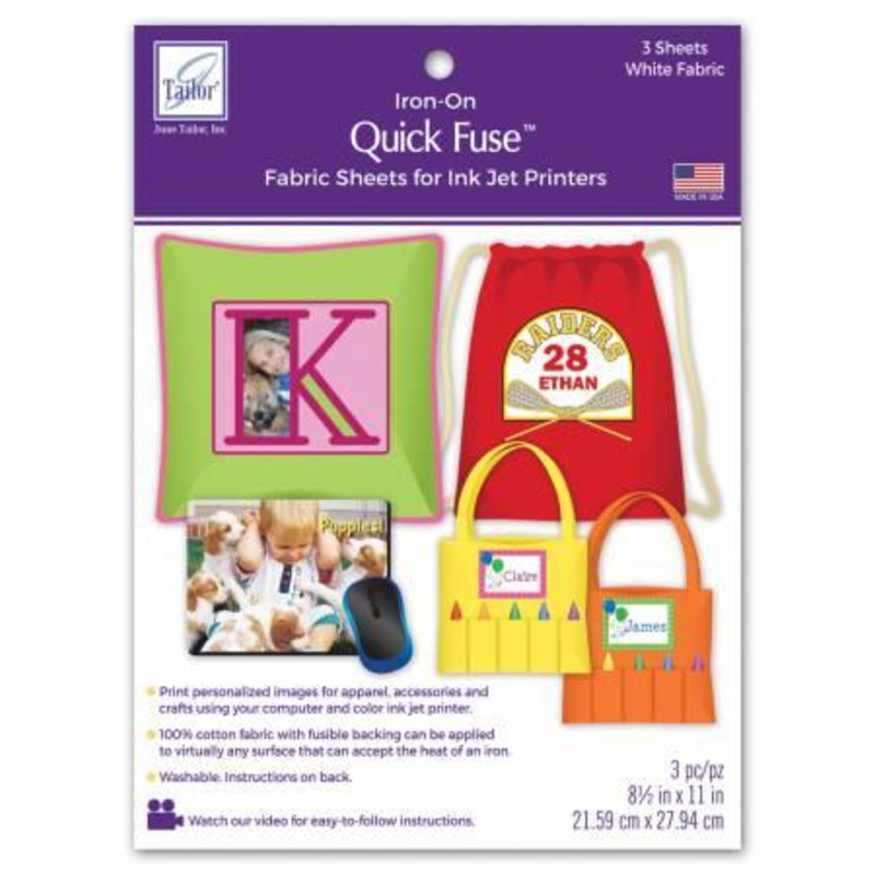 White Quick Fuse Inkjet Fabric Sheets 930J