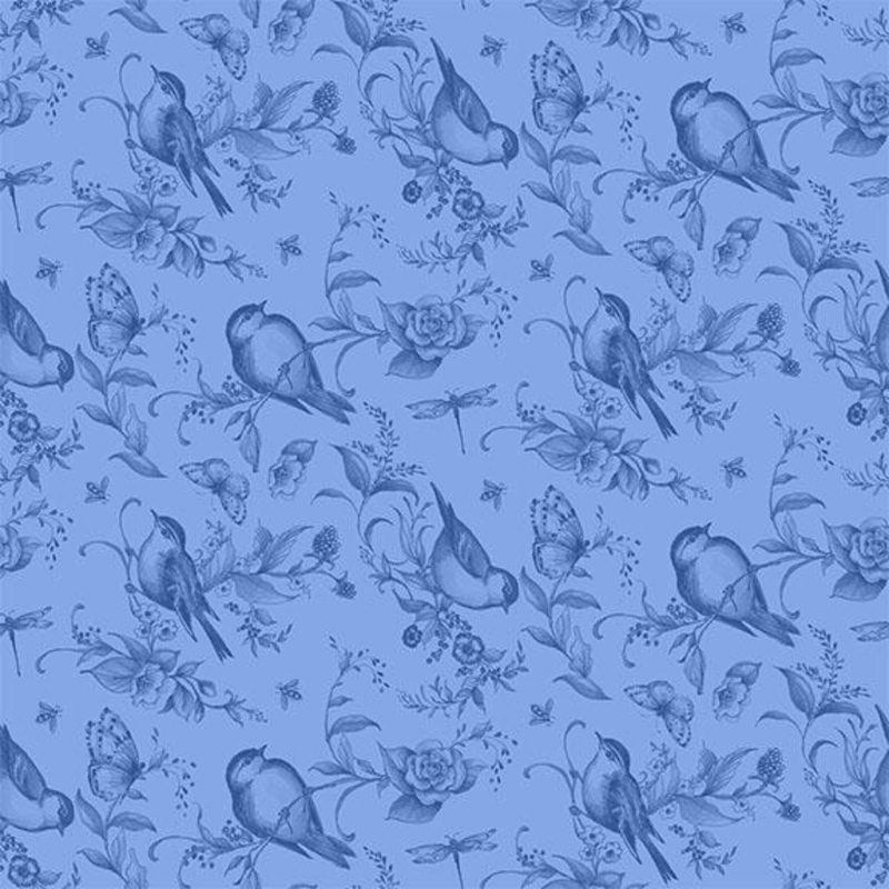 Amalfi Coast-Birds & Bees Blue/Dark Blue W105-004-555