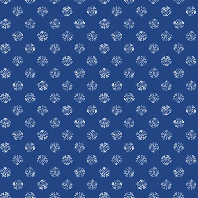 Amalfi Coast-Floral Dots Dark Blue/White W105-009-570