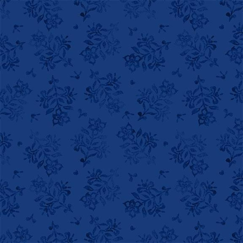 Amalfi Coast-Floral Stamp Navy W105-008-557
