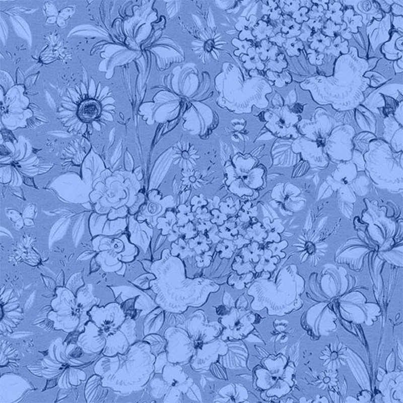 Amalfi Coast-Packed Floral Blue/Blue W105-003-555