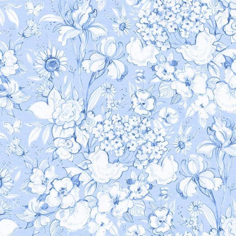 Amalfi Coast-Packed Floral Light Blue/White W105-003-505