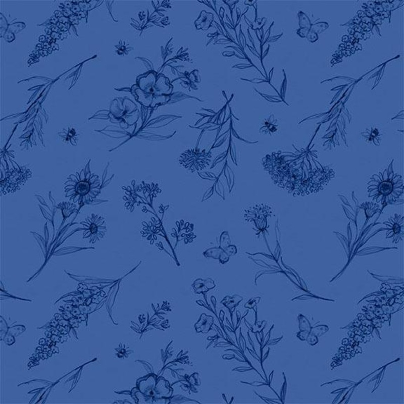 Amalfi Coast-Wildflowers Dark Blue W105-005-555
