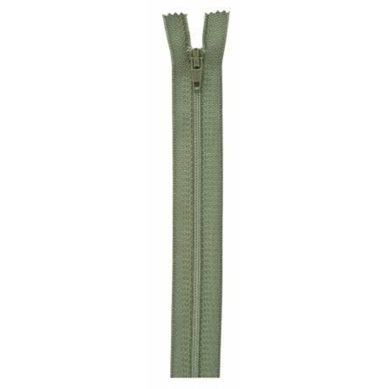 All-Purpose Polyester Coil Zipper 14in Olive F7214-444