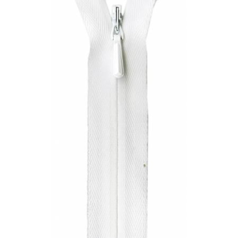 Unique Invisible Zipper 9″ – White