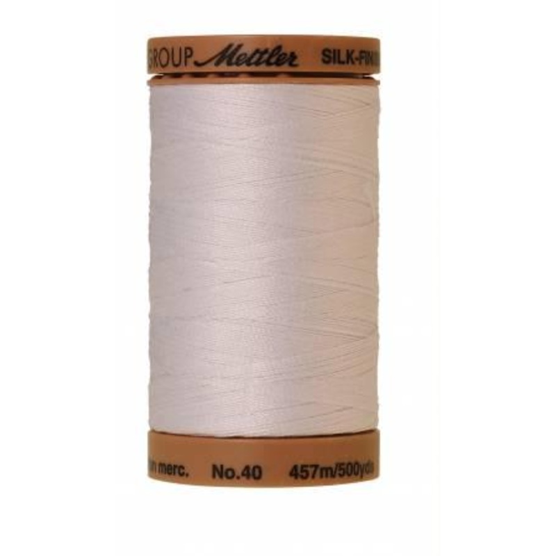 Silk-Finish White 40wt 500yd Solid Cotton Thread