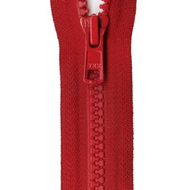 Vislon 1-Way Separating Zipper 28in Apple Red VSP28-519