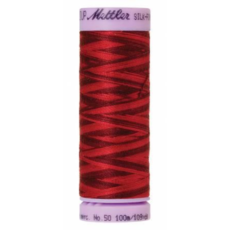 Silk-Finish Midnight Garnet 50wt 100M Variegated Cotton Thread