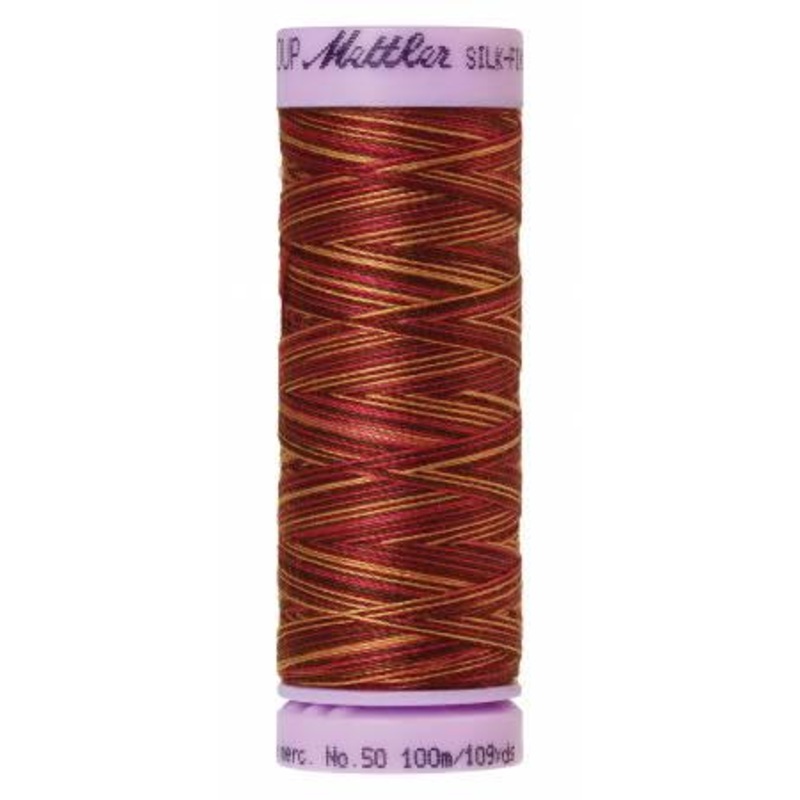 Silk-Finish Mocha Cherry 50wt 100M Variegated Cotton Thread