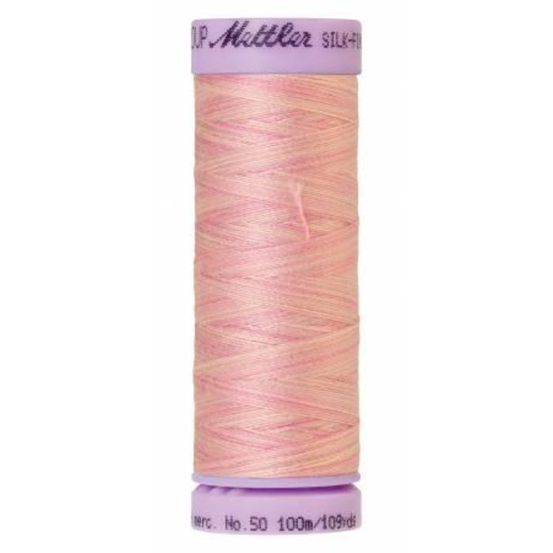 Silk-Finish So Soft Pink 50wt 100M Variegated Cotton Thread