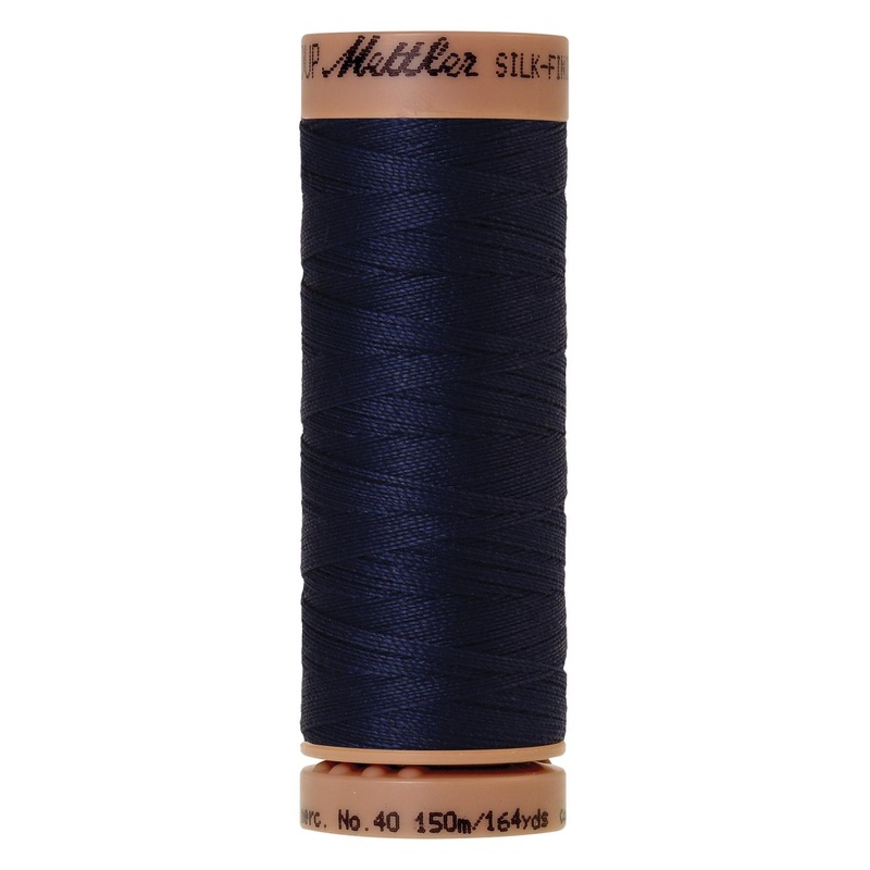 Silk-Finish Navy 40wt 150M Solid Cotton Thread